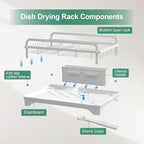 Dish Drying Rack, Dish Racks for Kitchen Counter, Metal Dish Drainer - Image 8