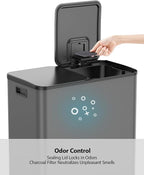 Lovewind Dual Trash and Recycling Bins - Image 8