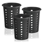 OCS Parts Perforated Utensil Drying Cups | Black | Set of 3 | Plastic Flatware by OCSParts