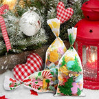 CCINEE Christmas Cellophane Bags,Xmas Assorted Treat Bags with Twist Ties Candy Cookie Bags for Party Supplies,144PCS - Image 6