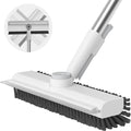 Floor Scrub Brush with Long Handle, 3 in 1 Scrape and Heavy-Duty Stiff Bristle by AIRU