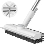 Floor Scrub Brush with Long Handle, 3 in 1 Scrape and Heavy-Duty Stiff Bristle by AIRU