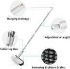 Floor Scrub Brush with Long Handle, 3 in 1 Scrape and Heavy-Duty Stiff Bristle - Image 5