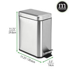 mDesign Rectangular Step-Open Wastebasket Trash Can - Image 8