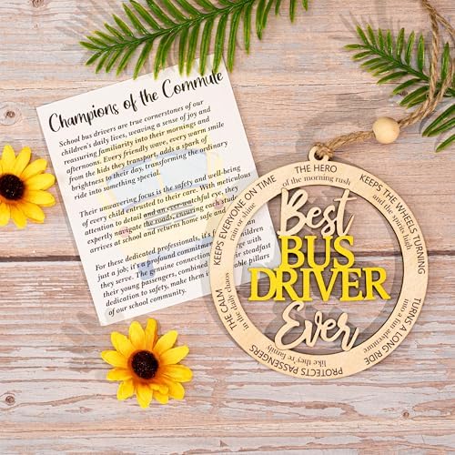 Bus Driver Gifts - Bus Driver Appreciation Gifts with Card - Thank You Gift for Back to School/College - First Day of School - End of Year or Retirement - Car, Window, Tree Hanging for Ornament - Image 6