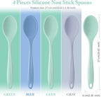 Shappy 4 Pieces Silicone Cooking Spoons 10.6 Inch Heat Resistant Kitchen Spoons - Image 2