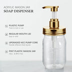 Amolliar Plastic Mason Jar Soap Dispenser - Image 2