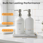 White Glass Soap Dispenser Set for Kitchen, Hand and Dish Soap Dispenser - Image 5
