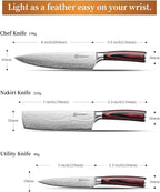 KEEMAKE 3 Pieces Knife Set, High Carbon Stainless Steel Chef Knives Sets - Image 7