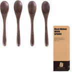 4 Pcs Small Black Walnut Wood Spoons by MIGAKUHOME