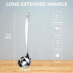 Professional Stainless Steel Soup Ladle, 10.5" Comfort Grid, Long Ergonomic - Image 3