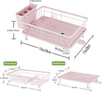 Dish Drainer Rack with Drip Tray, Sink Dish Drainer with Drainage Spout - Image 2