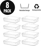 Clear Plastic Storage Bins, Home Bathroom Laundry Room Freezer Refrigerator - Image 4