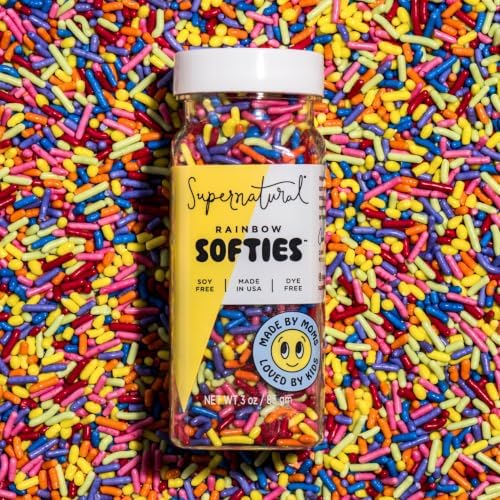 Supernatural Rainbow Softies Sprinkles, Dye-Free Vegan Baking Decor, 3oz - Image 3