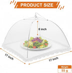 6 Pack Mesh Food Covers 17 Inch, Collapsible Umbrella Screen Covers - Image 3