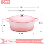 E-far 5QT Oval Dutch Oven Pot - Image 2