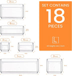 Criusia Drawer Organizer, 18 Pack Large Clear Plastic Kitchen Drawer Organizers - Image 2