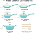 M MELENTA Pots and Pans Set Nonstick, Ceramic Non Stick Cooking Set, Stay Cool - Image 2