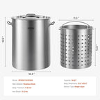 VEVOR Stainless Steel Stockpot, 36 Quart Cooking Pots, Cookware Sauce Pot - Image 7