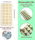 Heart Shape Ice Cube Tray, 21 Holes Silicone Ice Cube Mold - Image 2