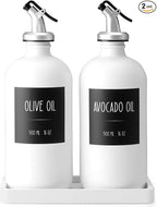 Olive Oil Dispenser Bottle for Kitchen, 16oz Glass Oil and Vinegar Dispenser Set by Unknown