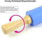 Silicone Rolling Pin for Baking Non-stick Rolling Pin Dough Roller Wooden - Image 3