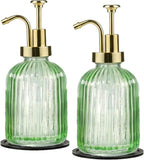 SheeChung Green Glass Soap Dispenser, 12 Oz Liquid Hand Soap Dispenser by SheeChung