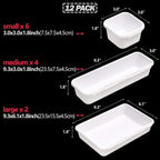 Set of 12 Interlocking Desk Drawer Organizer Tray Dividers Plastic Shallow - Image 3