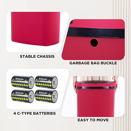BestOffice | 13 Gallon Plastic Trash Can - Image 4