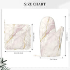 Oven Mitts and Pot Holders Light Pink White Marble Silicone Kitchen Accessories - Image 3