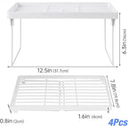 NiHome 4-Pack Stackable Plastic Kitchen Storage Shelf Foldable Rack - Image 6