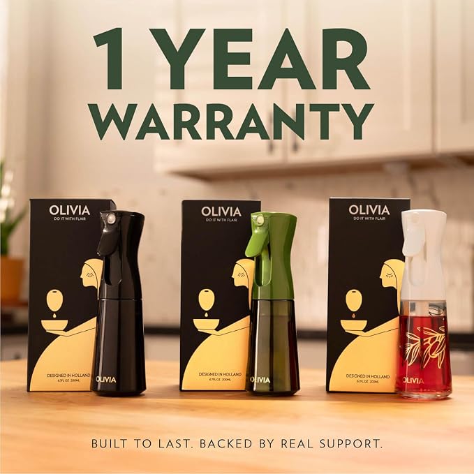 OLIVIA Oil Sprayer for Cooking, 200ml Glass Olive Oil Sprayer, Continuous - Image 9