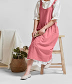 Uaussi Cotton Linen Apron Cross Back Work Apron - Image 4