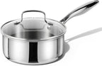 CAROTE 1.5Qt Stainless Steel Saucepan, Non-Toxic 3-Ply Stainless Steel Cookware by CAROTE