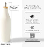 HOMCDALY Olive Oil and Vinegar Dispenser Set, Two 16oz Ceramic Oil Dispenser - Image 4