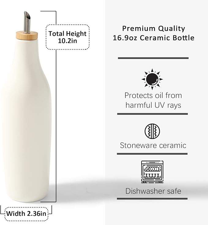 HOMCDALY Ceramic Olive Oil Dispenser - Image 3