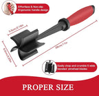 Meat Chopper, 5 Curve Blades Ground Beef Masher, Heat Resistant Meat Masher Tool - Image 4