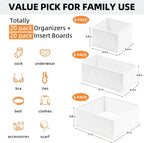 【FAMILY PACK】Drawer Organizer Clothes, 20 Pack Dresser Organizer Bins - Image 2