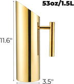 Hiceeden Stainless Steel Water Pitcher, 53oz/1.5L Modern Metal Pitcher - Image 2