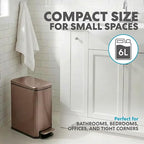 SIMPLI-Magic 6L/1.6G Stainless Steel Bathroom Trash Can - Image 2