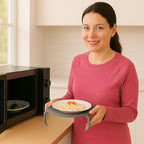 Microwave Multipurpose 4 in 1 Tray Stand Rack Splatter Guard Carry Tray - Image 3