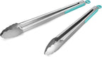 304 Stainless Steel Kitchen Cooking Tongs, Aqua Sky by ALLWIN-HOUSEWARE