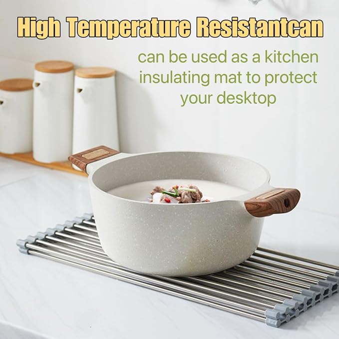 Roll Up Dish Drying Rack, 19.7" x 15.8" Over The Sink Dish Drying Rack - Image 7
