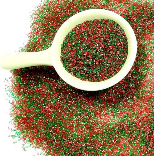 Edible Red and Green Sanding Sugar Sprinkles 142g/ 5.01oz Christmas Themed Sanding Sugar for Baking and Decorating Topping Cake Cookie Cupcake Topper Ice Cream Supplies - Image 3