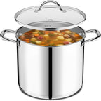 Stainless Steel Stockpot with Tempered Glass Lid 12 Quart, Durable 18/0 - Image 8