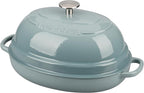 EDGING CASTING Enameled Oval Cast Iron Dutch Oven Pot by EDGINGCOOKWARE