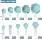 Measuring Cups and Spoons Set of Huygens Kitchen Gadgets 10 Pieces, Stackable - Image 2