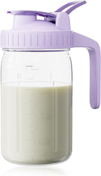 Breast Milk Pitcher, Mason Jar 32 oz, Heavy Duty Wide Mouth Jar by OneDream