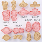 Outer-Space Cookie Cutters Set, 8-PCS 3D Astronaut, Planet Cookie Cutters - Image 5