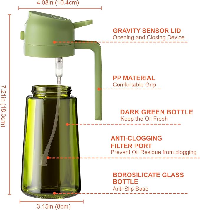 16oz/470ml Glass Olive Oil Sprayer - Image 2